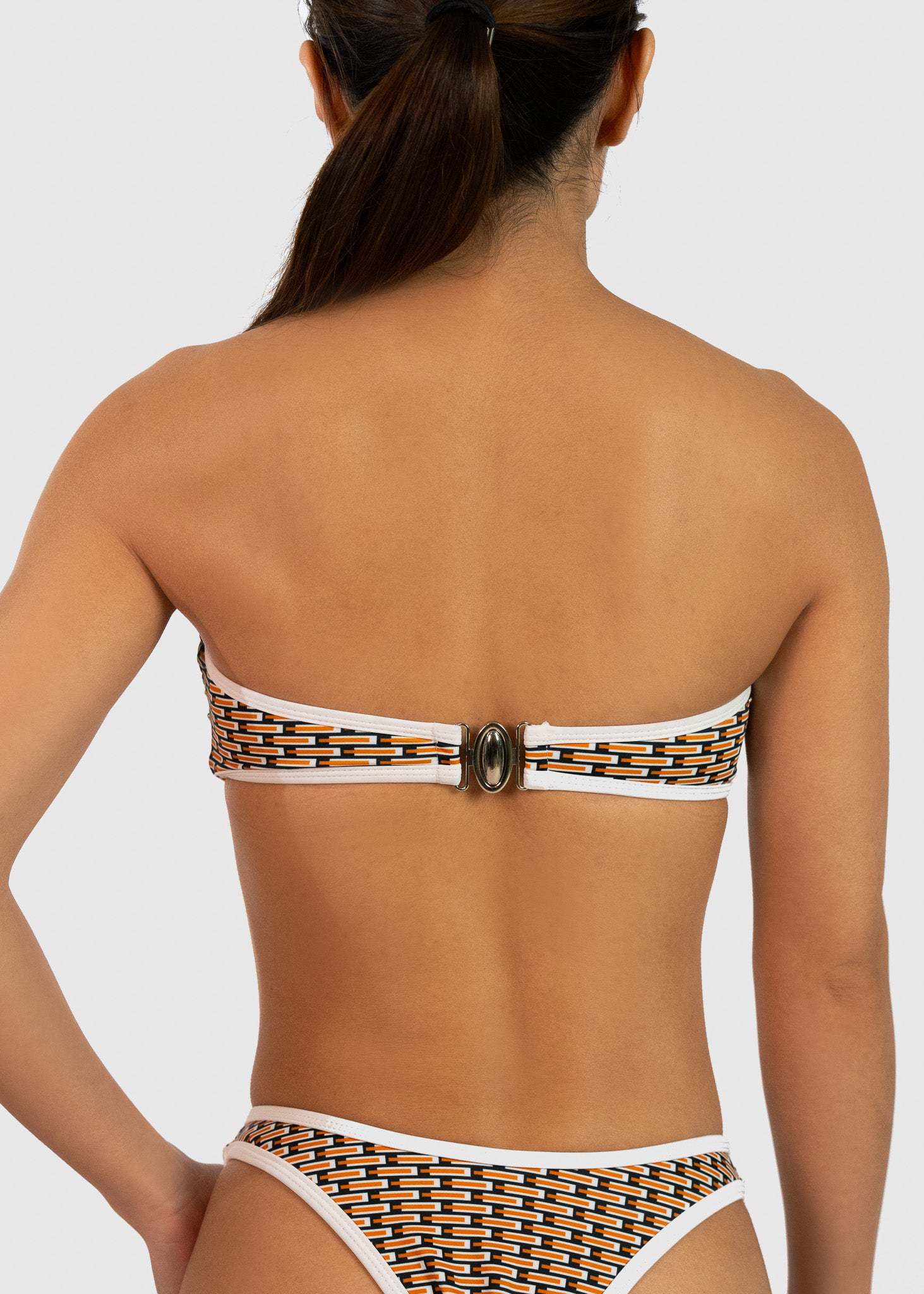 Haut de maillot bandeau motif géométrique Fani