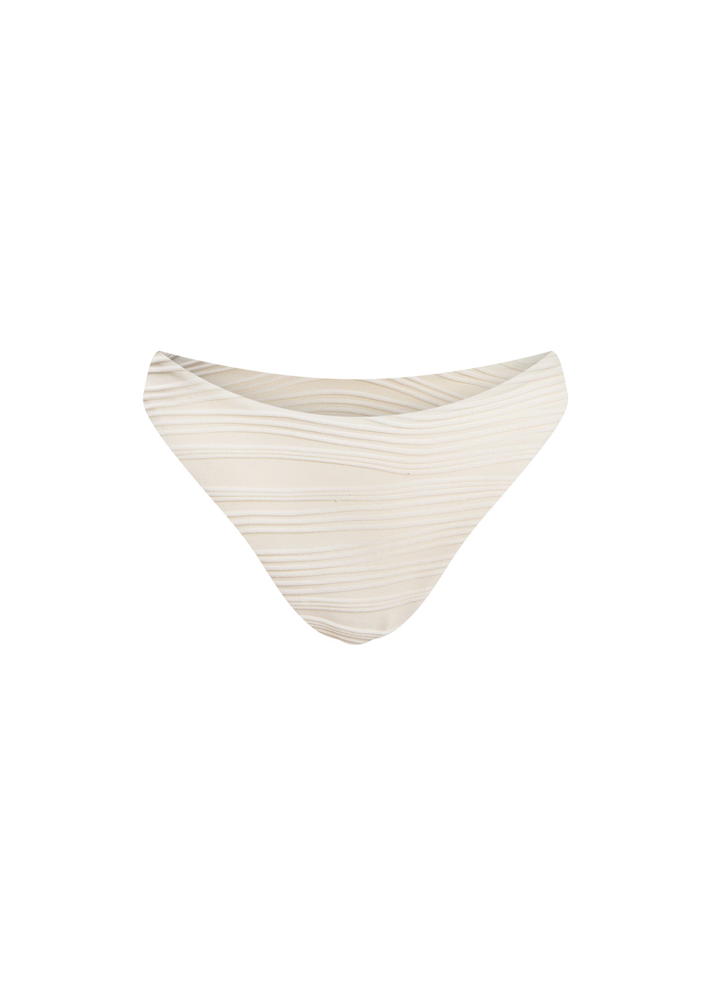 Bas de maillot de bain beige texturé échancré