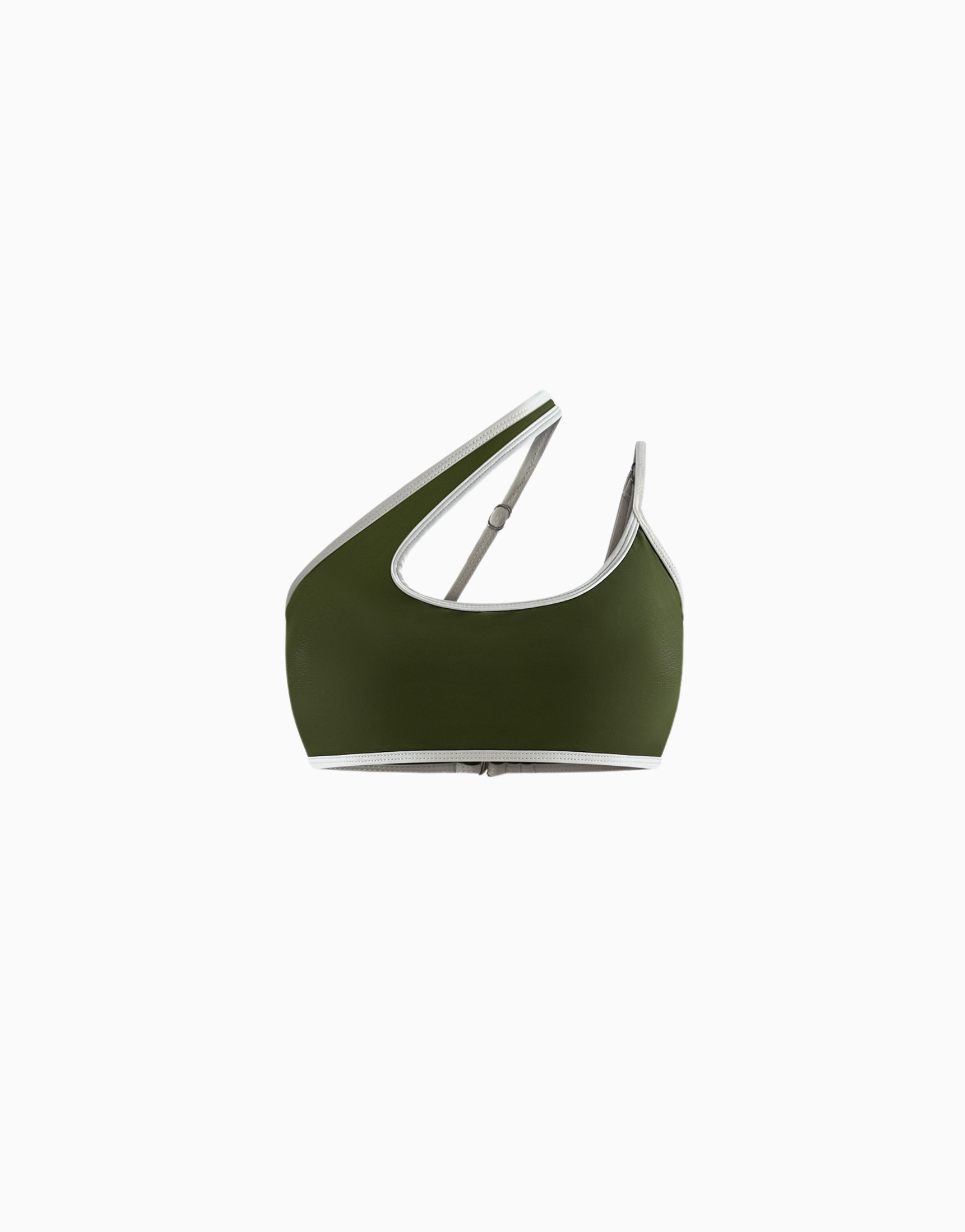 Haut de maillot asymétrique vert et blanc Demeter