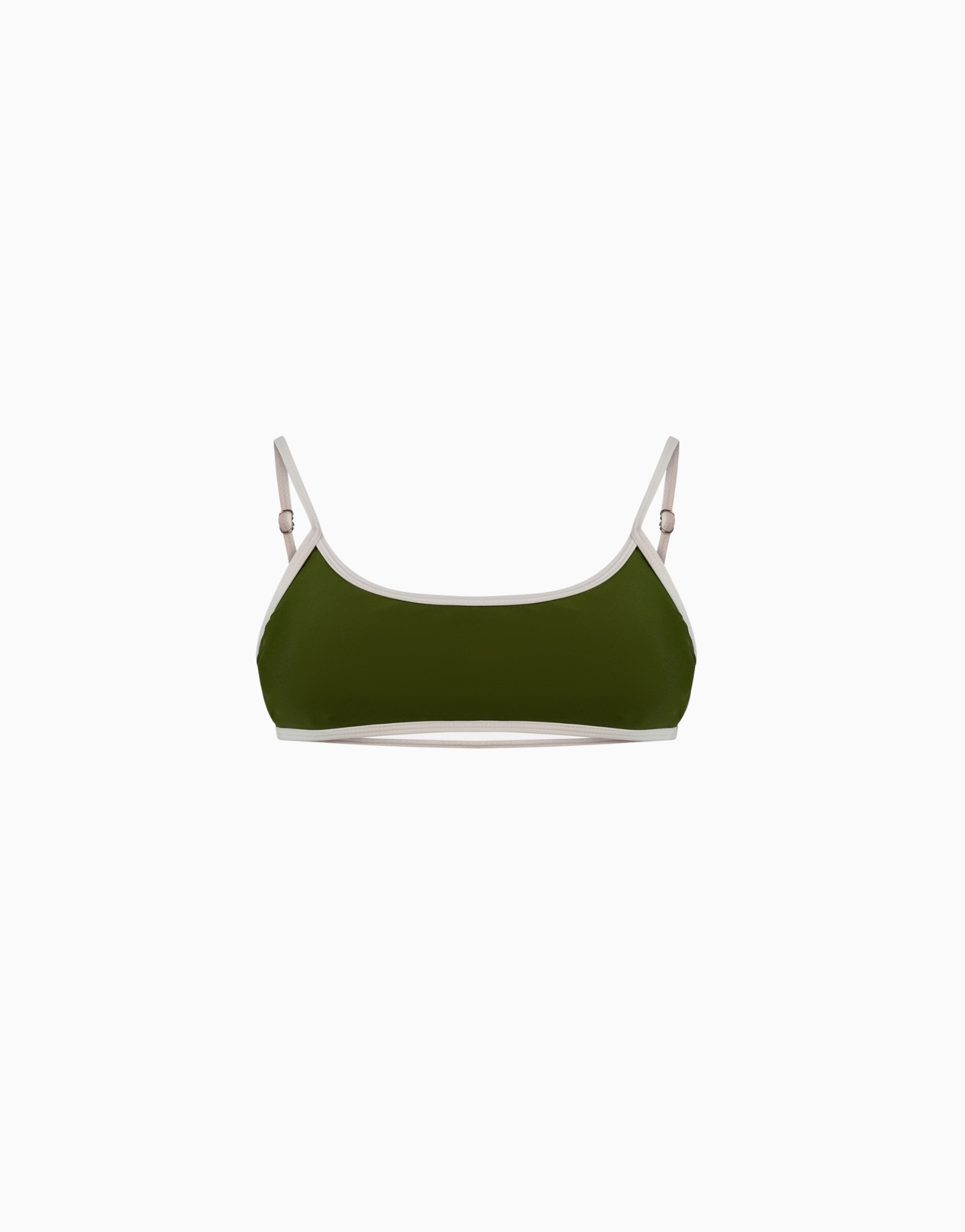 Haut de maillot bralette vert et blanc Demeter
