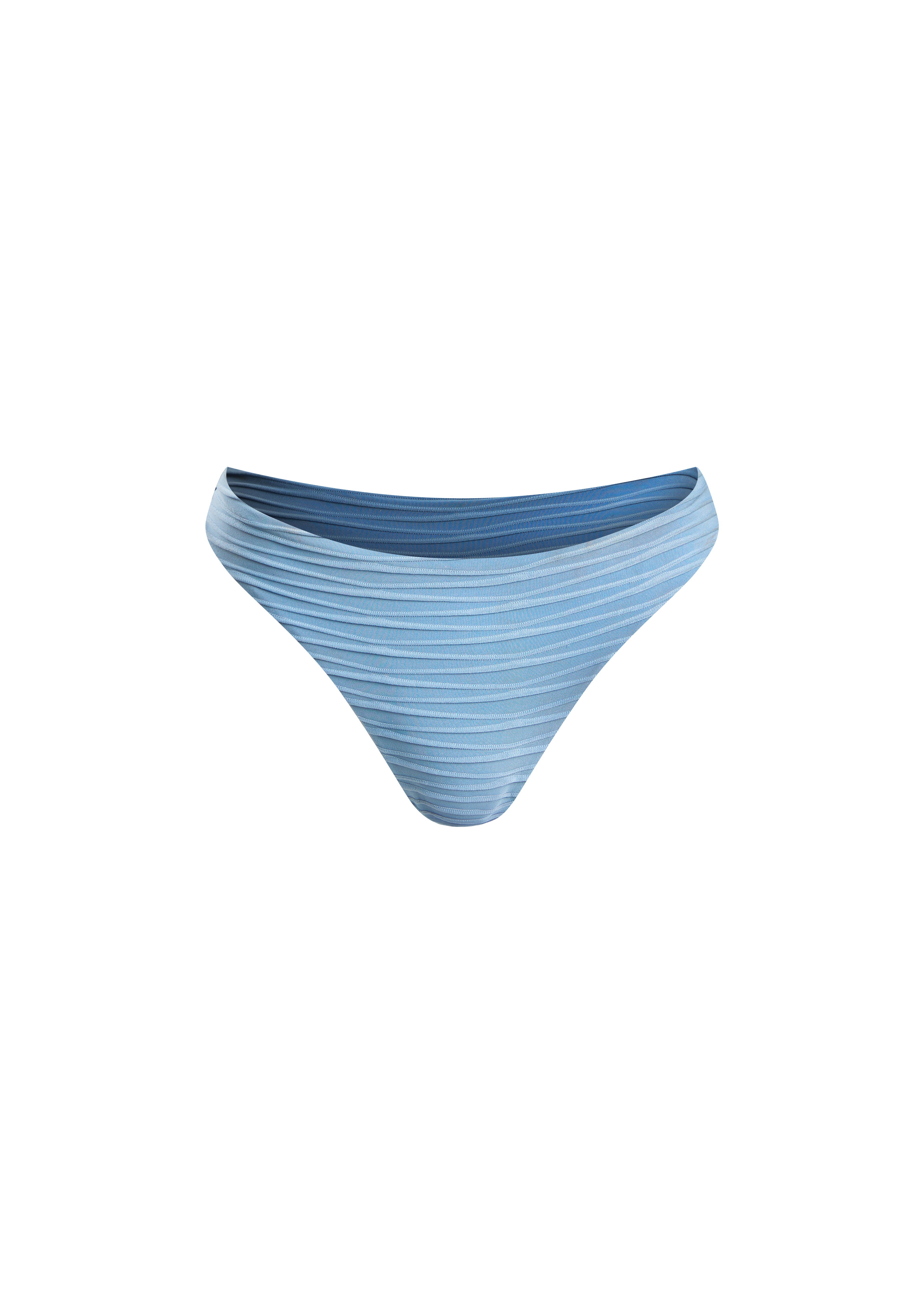 Bas de maillot culotte bleu clair texturé