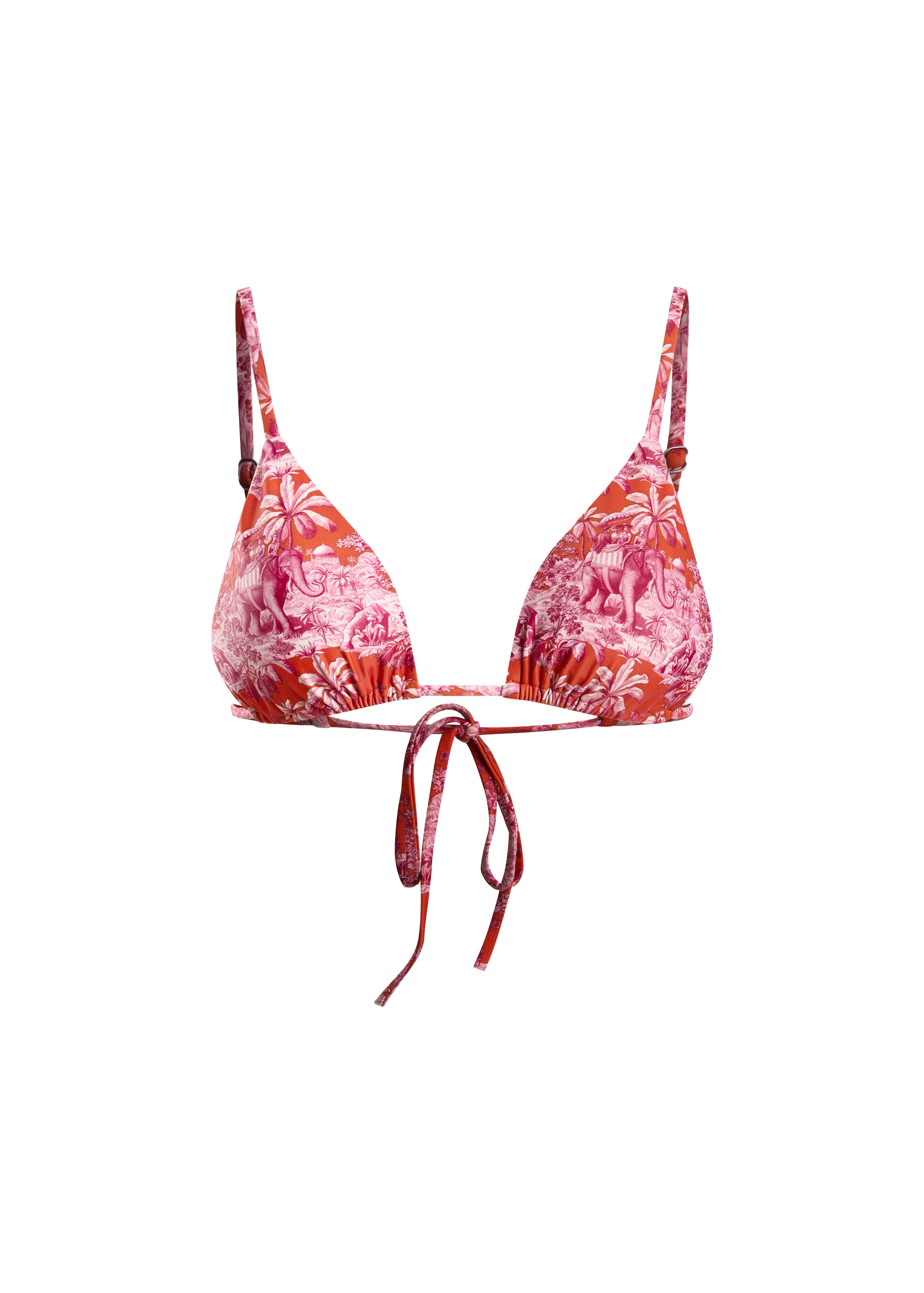 Haut triangle rose et orange à motif éléphant