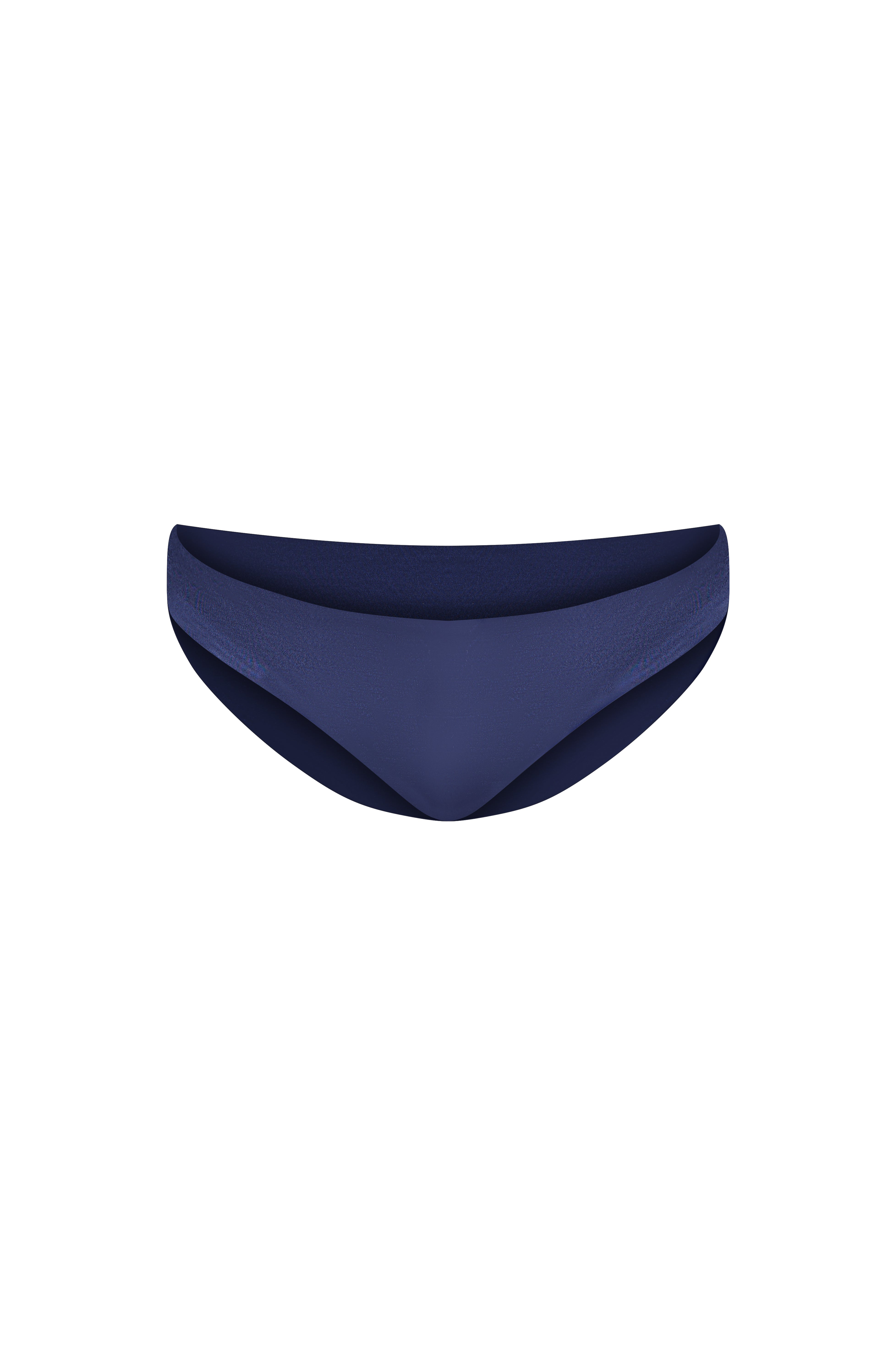 Culotte de maillot de bain bleu nuit satiné