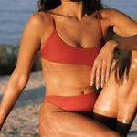 Haut de maillot bralette rouge Rhea